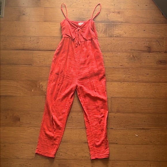Anthropologie Saturday Sunday Isabel Coral Red Jumpsuit Size XS - Picture 16 of 16